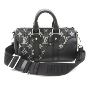 LOUIS VUITTON Drip Keepall XS Black Monogram denim denim leather M81010 | AlmaBagz