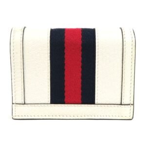 Gucci Folio Wallet GG Marmont Leather/Canvas Off-White/Navy/Red Gold Unisex 523155 | AlmaBagz