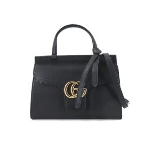 Gucci GG Marmont 2way hand shoulder bag leather black 442622 Bag | AlmaBagz