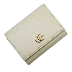 Gucci W Hook Bi-Fold Wallet Double G Gold Leather GUCCI Women | AlmaBagz
