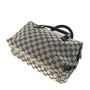 Gucci GG Canvas 272375 Women's Leather,Canvas HandBag Black,Gray | AlmaBagz