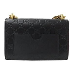 GUCCI Bag Women's Shima Shoulder Leather Chain Black 409487 Padlock | AlmaBagz