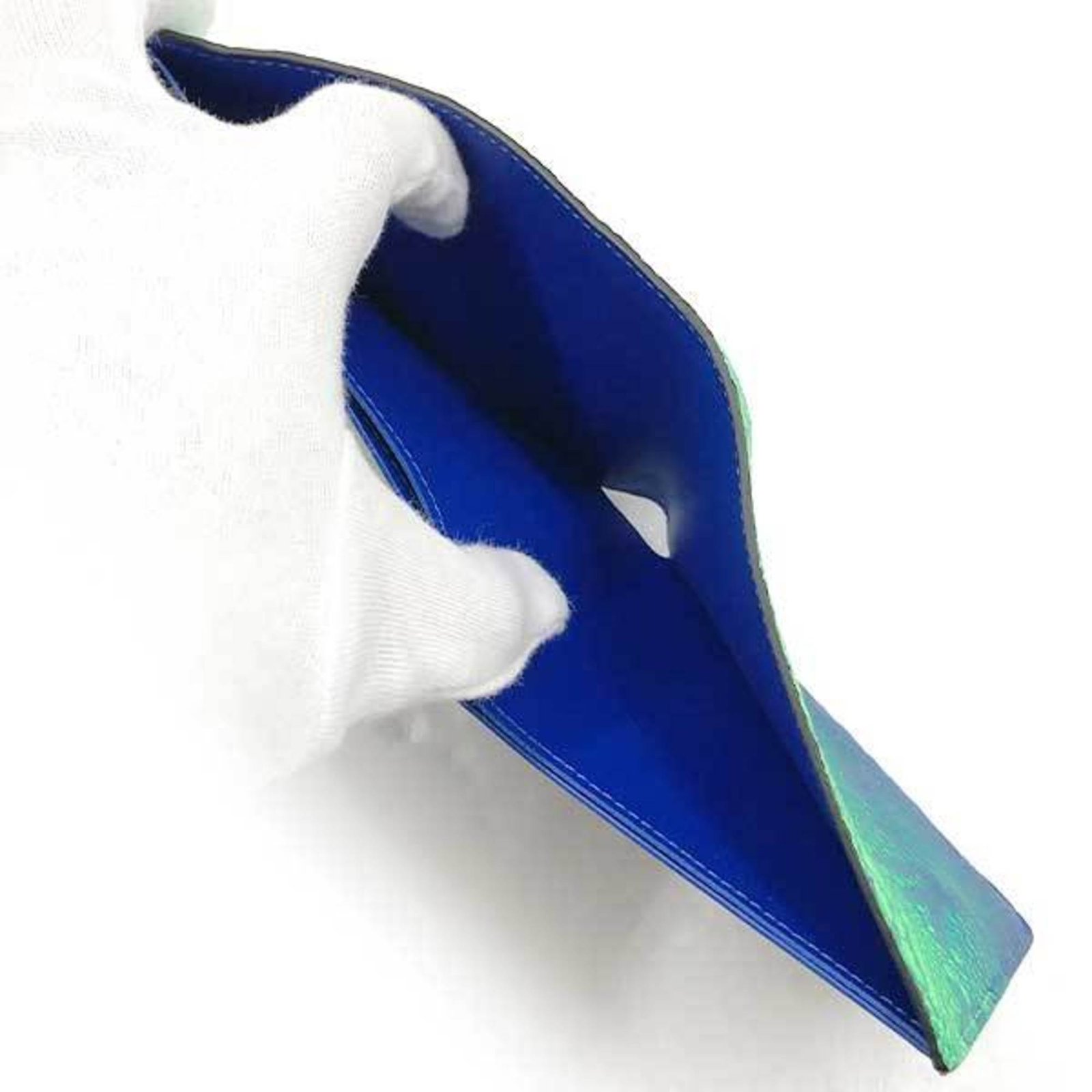 LOUIS VUITTON Portofeuil Slender NM Wallet Long Monogram Neon Color Blue x Green Men Women M81242 | AlmaBagz - Image 9