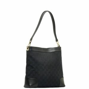 Gucci GG Canvas One Shoulder Bag 33900 Black Leather Women's | AlmaBagz