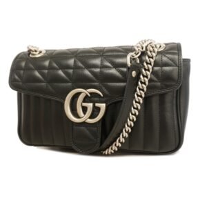 Gucci GG Marmont Shoulder Bag 443497 Women's Leather Shoulder Bag Black | AlmaBagz