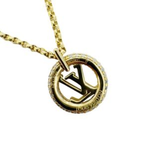 LOUIS VUITTON Necklace Louise by Night S00 Pendant M00759 SP2232 Gold Women Men Rhinestone | AlmaBagz