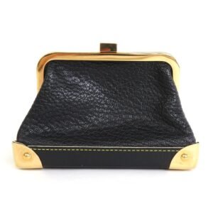 LOUIS VUITTON Coin Case Suhari Portomonet Vienois Leather Black Gold Unisex M91834 e55861f | AlmaBagz