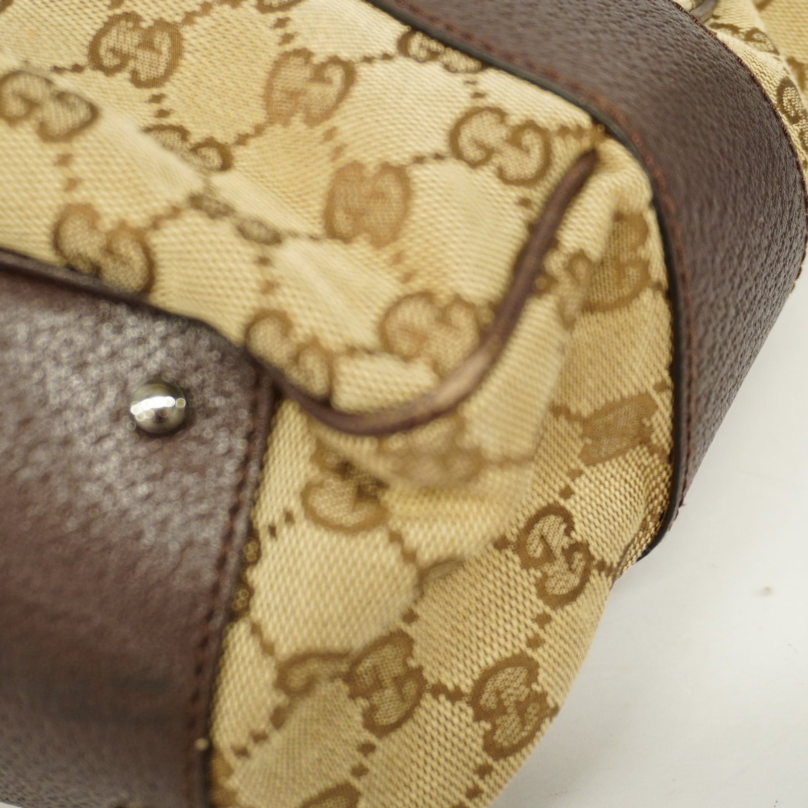 GUCCI GG Canvas 113011 Women's Tote Bag Beige,Brown | AlmaBagz - Image 9