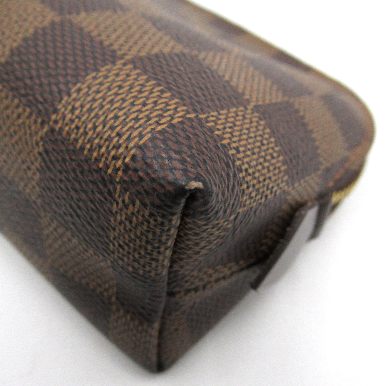 LOUIS VUITTON Pochette Cosmetic PM Brown Ebene Damier PVC coated canvas N47516 | AlmaBagz - Image 9