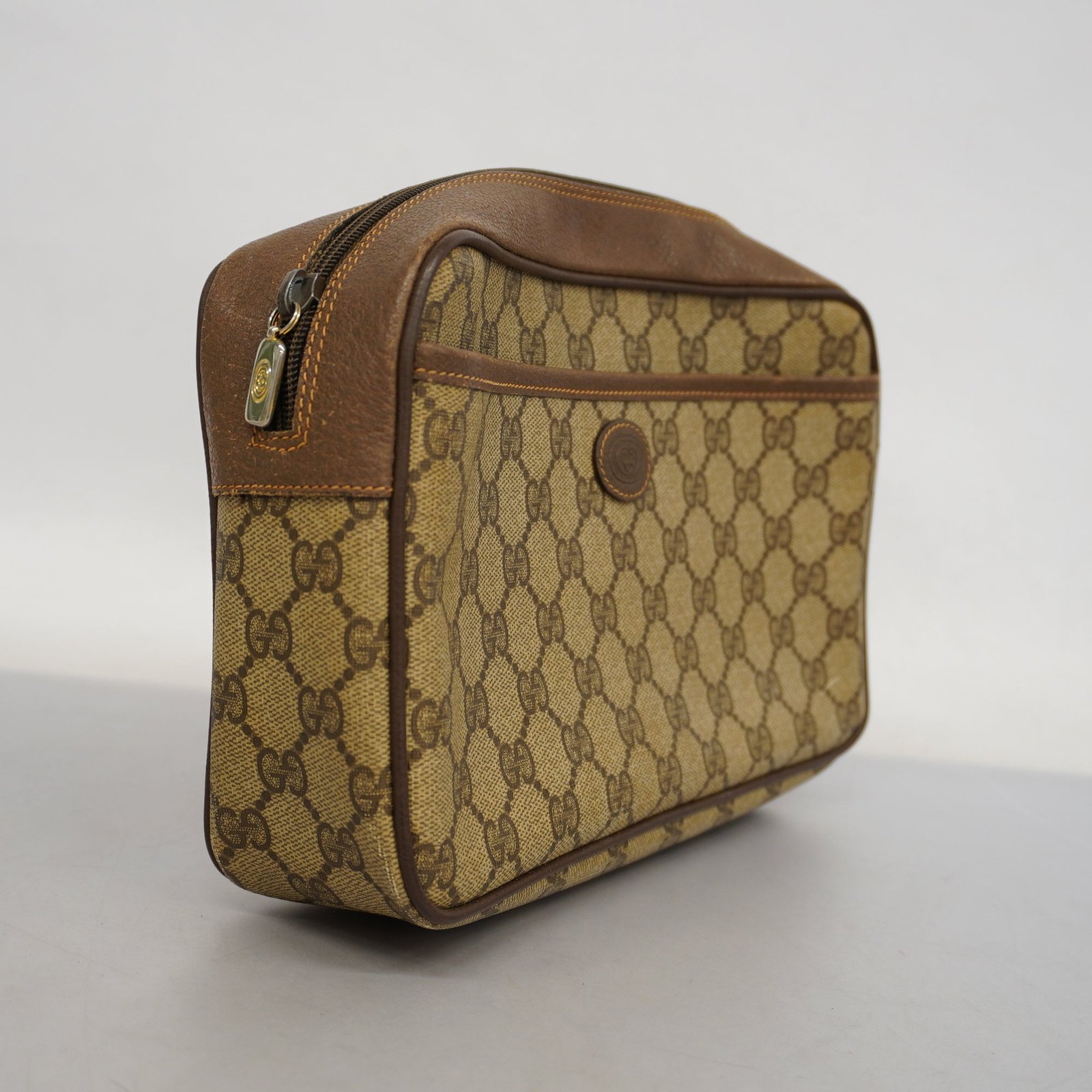 GUCCI Clutch Bag 89.01.044 Women's GG Supreme Clutch Bag Beige,Brown | AlmaBagz