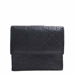 GUCCIsima Leather Bifold Wallet 212090 Black Women's | AlmaBagz