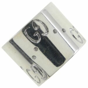 GUCCI Icon Ring Pendant Top K18 White Gold Made in Italy ring Unisex | AlmaBagz
