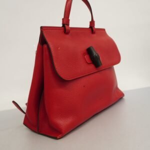 Gucci Bamboo 2way Bag 392013 Women's Leather Handbag,Shoulder Bag Red Color | AlmaBagz