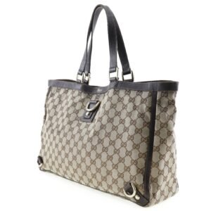 GUCCI Abbey Tote Bag 141472 GG Canvas x Leather Beige/Brown Ladies | AlmaBagz