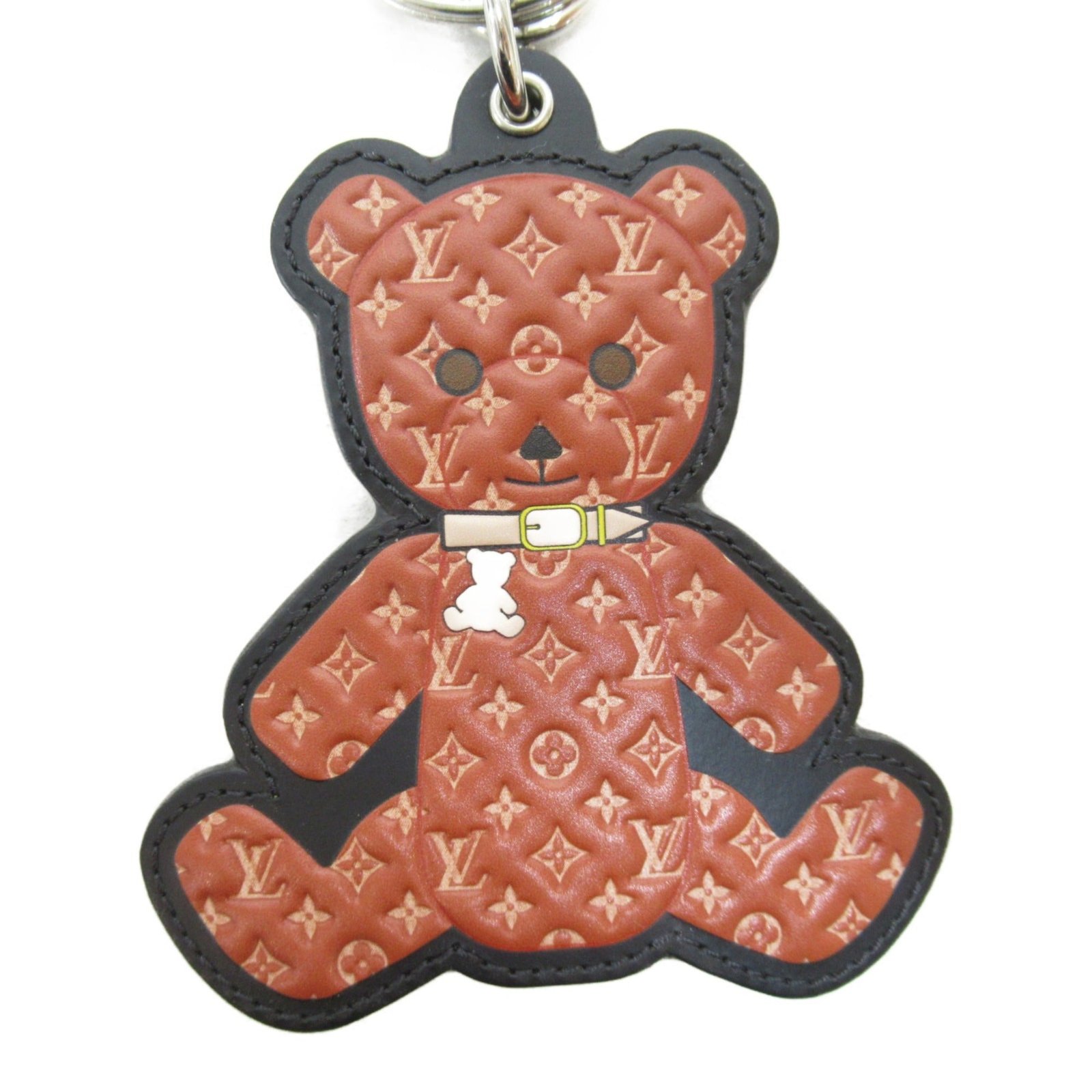 LOUIS VUITTON Portocre Christmas Keychain Brown leather MO0342 | AlmaBagz