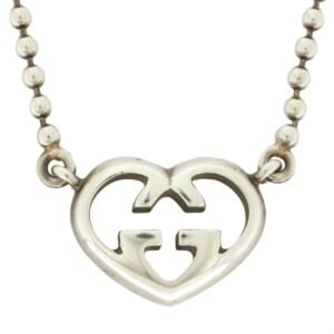 Gucci SV925 Necklace Heart GG Interlocking G Silver Ladies 925 | AlmaBagz