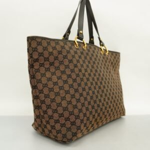 GUCCIAuth GG Canvas 130736 Women's GG Canvas Tote Bag Brown | AlmaBagz