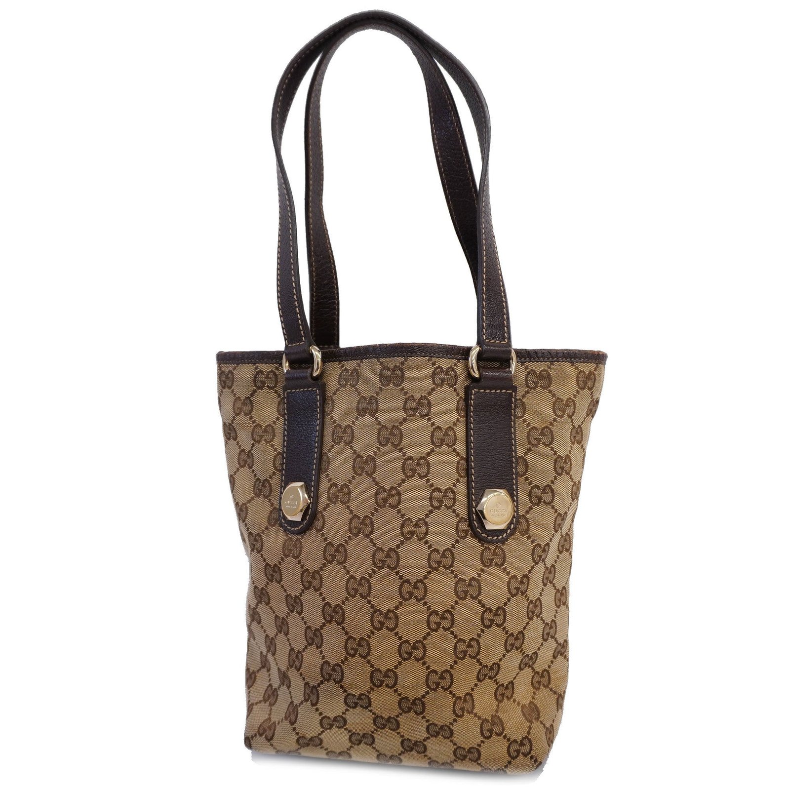 GUCCI 153361 Women's GG Canvas Tote Bag Beige,Brown | AlmaBagz - Image 19