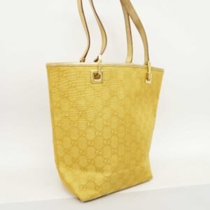 GUCCIAuth 002 1099 Women's GG Canvas Tote Bag Gold | AlmaBagz