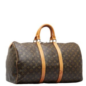 LOUIS VUITTON Monogram Keepall 50 Boston Bag M41426 Brown PVC Leather Ladies | AlmaBagz