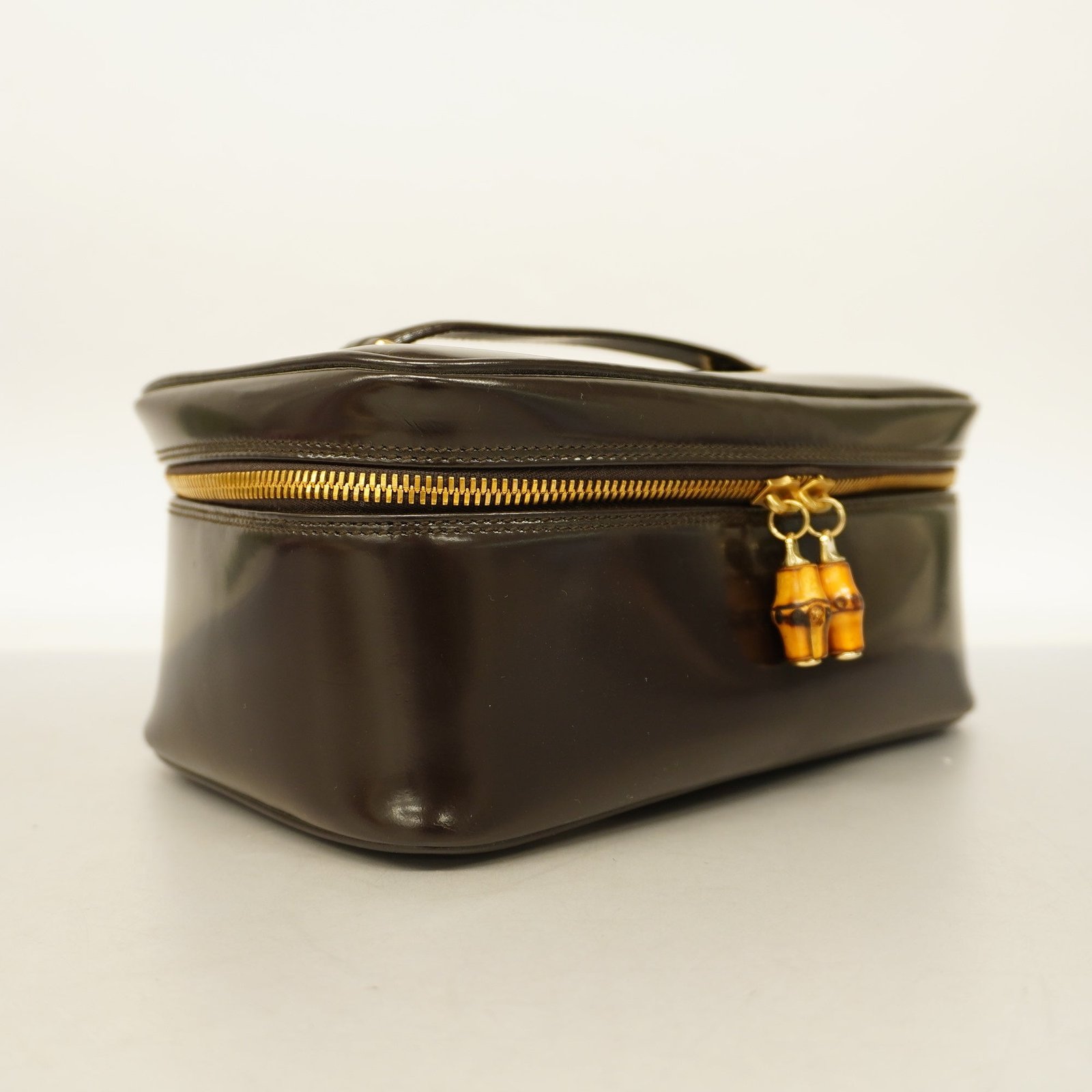 GUCCIAuth Bamboo Vanity Bag 032 1956 0150 Women's Leather Vanity Bag Brown | AlmaBagz