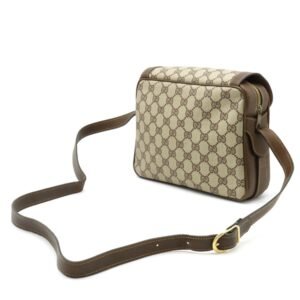 GUCCI Old GG Plus Shoulder Bag Pochette PVC Beige Dark Brown | AlmaBagz