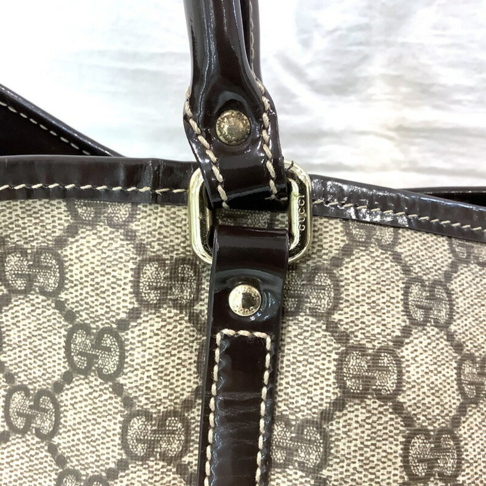 Gucci (Gucci) GG Pattern Tote Bag PVC Coated Canvas Brown Enamel 197953.213048 Women's | AlmaBagz - Image 3