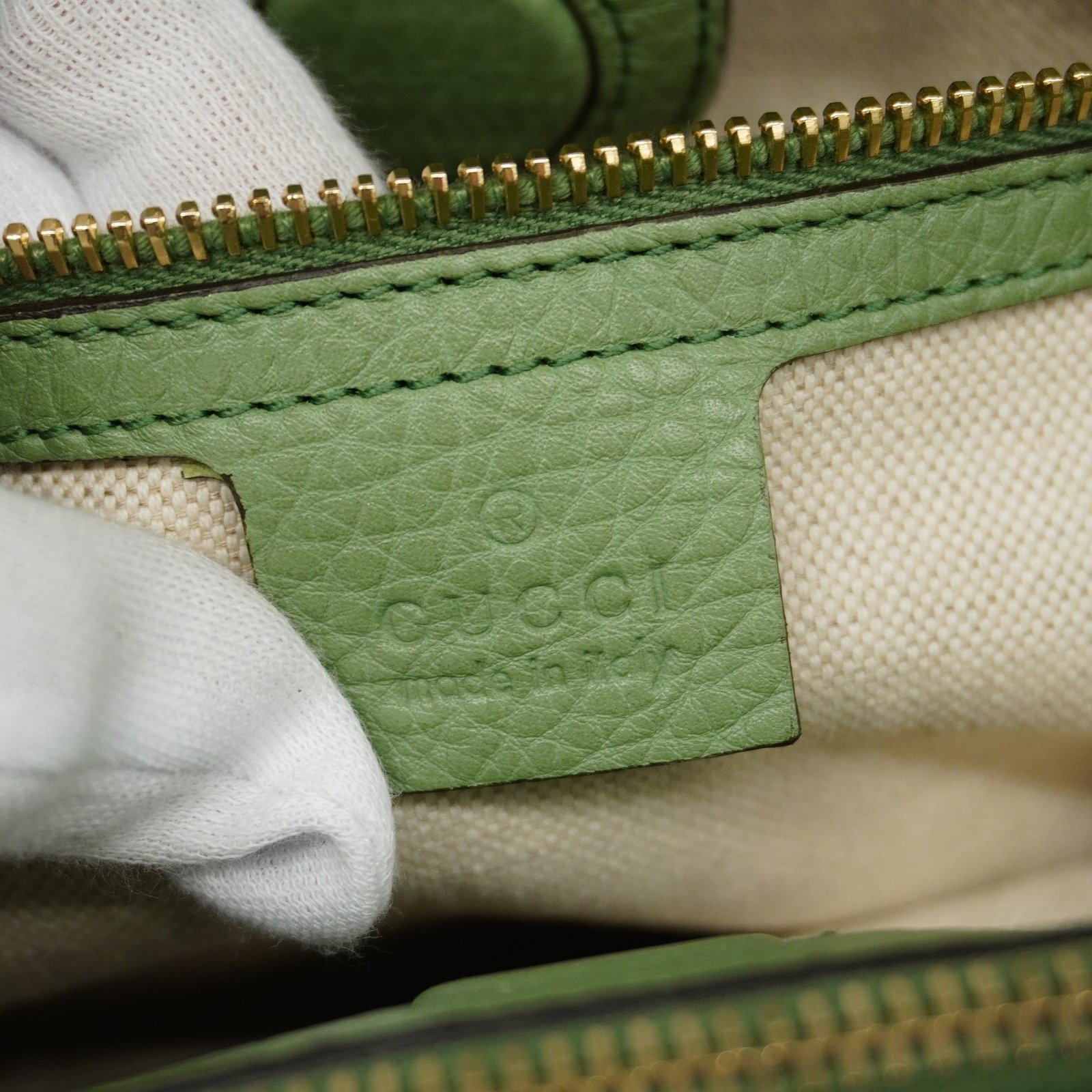 GUCCI Bamboo 2way Bag 323660 Leather Handbag,Shoulder Bag Light Green | AlmaBagz - Image 6