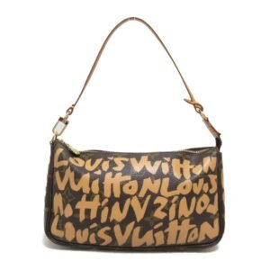 LOUIS VUITTON Graffiti Pochette Accessoires Brown leather Monogram / Graffiti M92193 | AlmaBagz