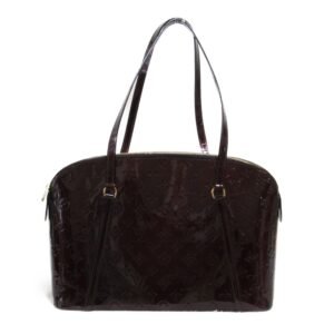 LOUIS VUITTON Avalon Zip Shoulder Bag Brown Amarrant enamel M91594 | AlmaBagz