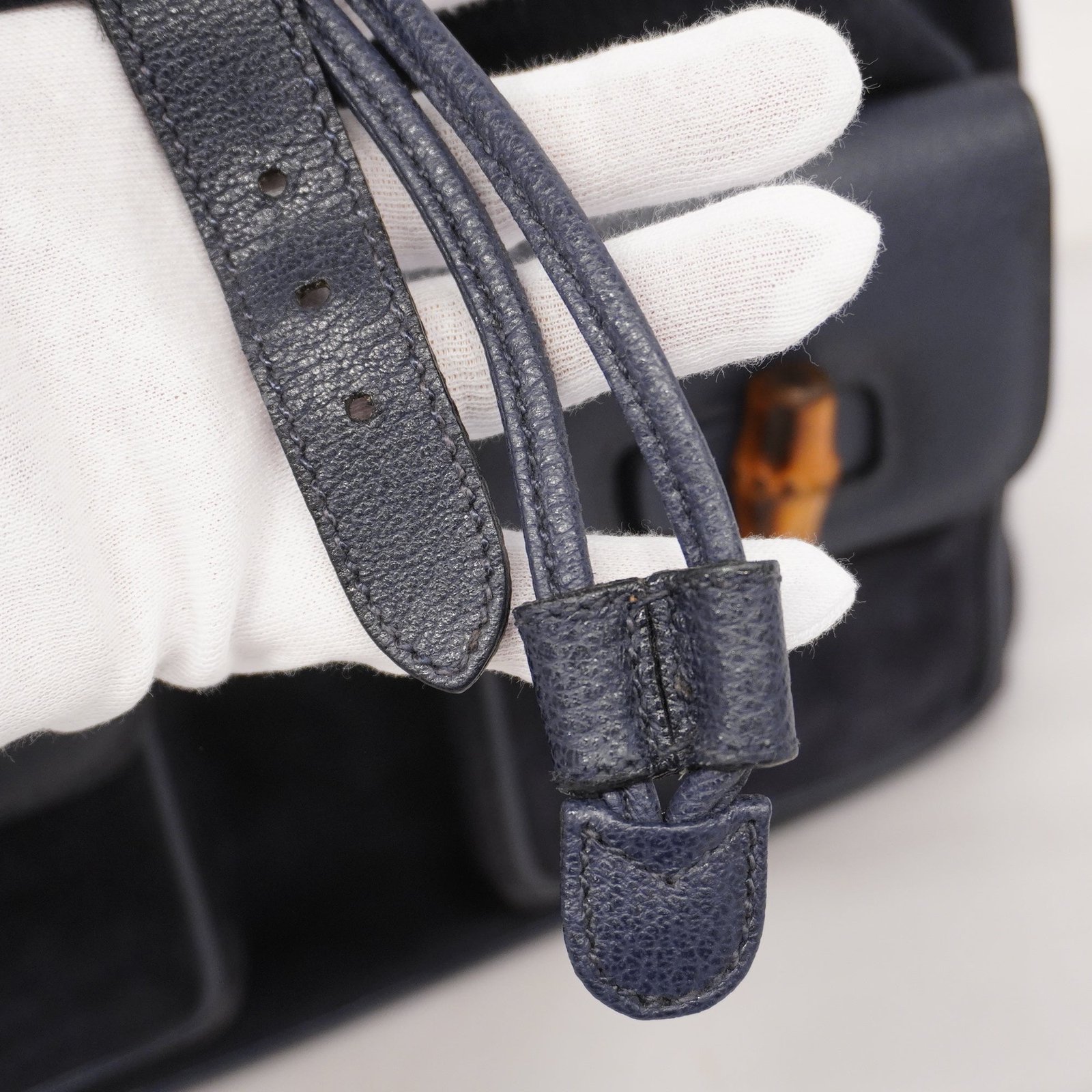 GUCCI Bamboo Rucksack 003 2058 0016 Women's Leather,Suede Backpack Navy | AlmaBagz - Image 14