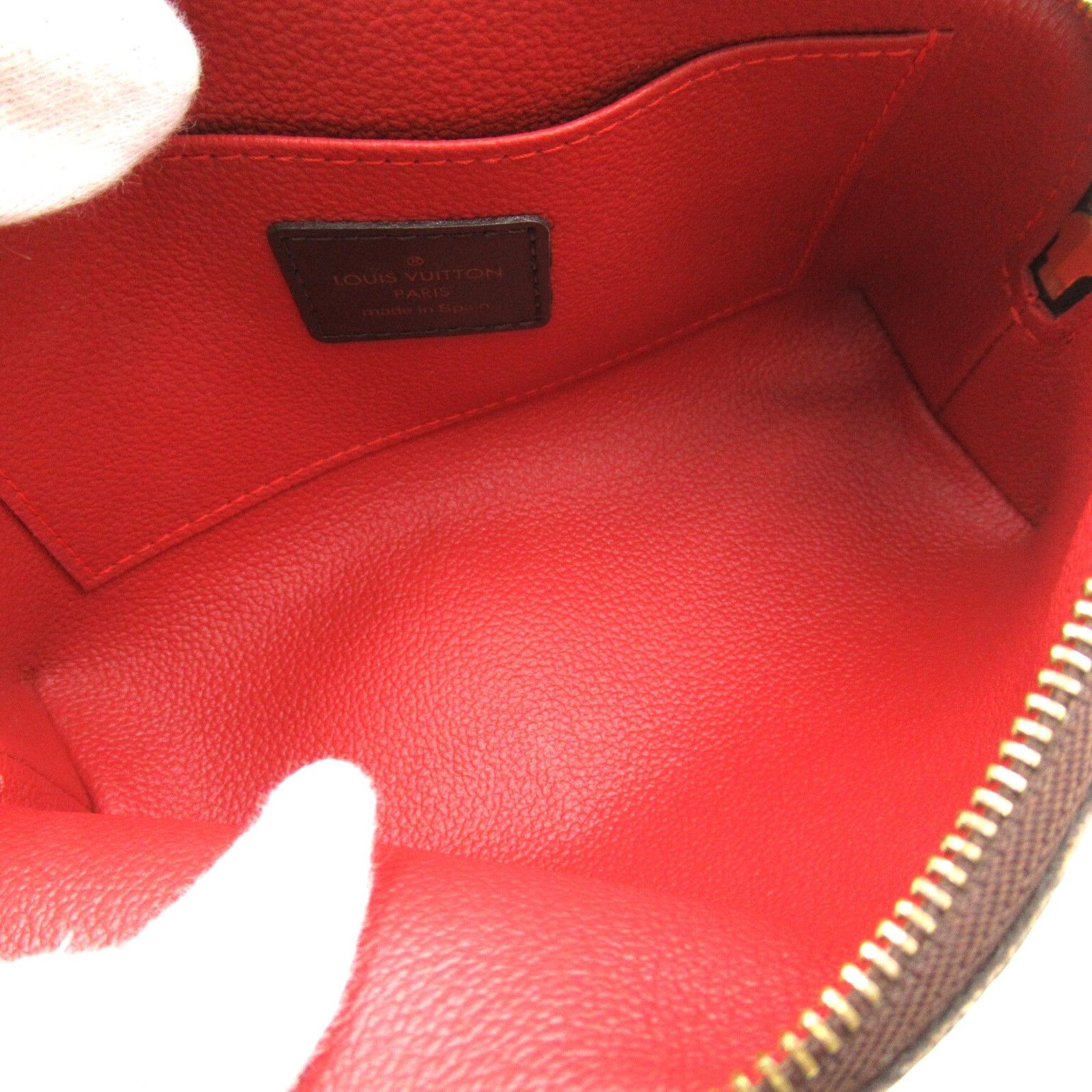 LOUIS VUITTON Pochette Cosmetic PM Brown Ebene Damier PVC coated canvas N47516 | AlmaBagz - Image 4