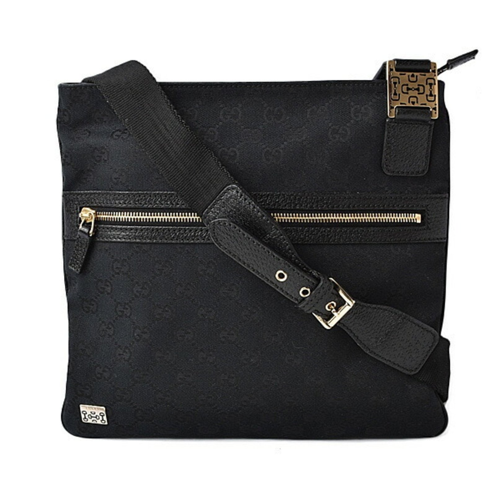 Gucci Messenger Bag Shoulder GG Canvas Black 145809 | AlmaBagz