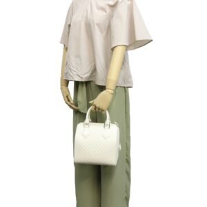 Louis Vuitton 2Way Bag Damier Facet Speedy M48903 White Women's Leather | AlmaBagz