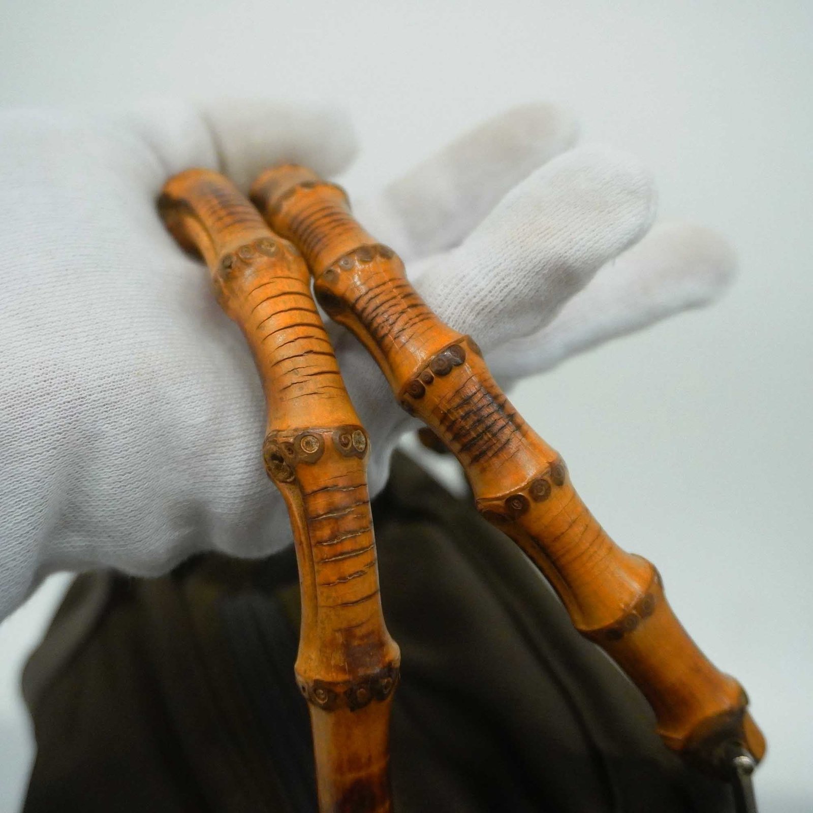 Gucci Bamboo Handbag 000 1998 0508 Women's Nylon Canvas Handbag Brown | AlmaBagz - Image 8