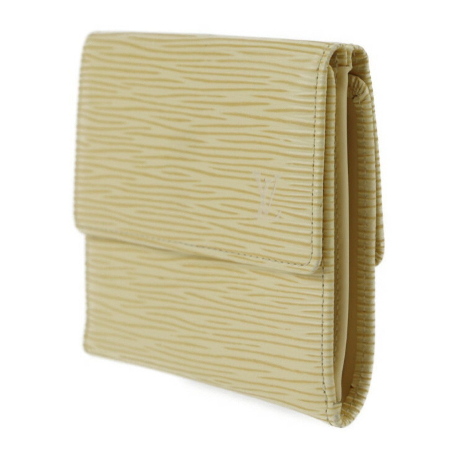 LOUIS VUITTON Portomone Bier Cult Credit Trifold Wallet M6348A Epi Leather Vanilla Yellow Cream Gold Hardware W Hook | AlmaBagz