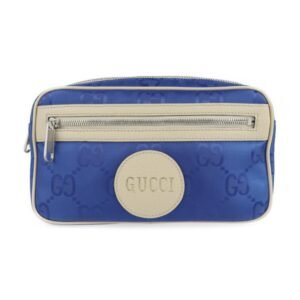 Gucci Off The Grid Belt Bag Body 631341 Nylon Leather Blue Beige Pouch Waist One Shoulder Japan Limited | AlmaBagz