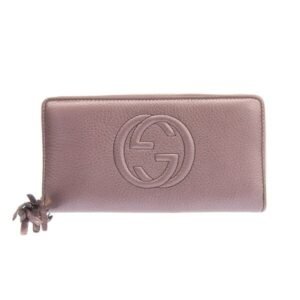 Gucci interlocking G Soho leather round long wallet purple | AlmaBagz
