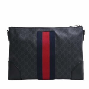 GUCCI GG Supreme Shoulder Bag 474139 Black Men's | AlmaBagz