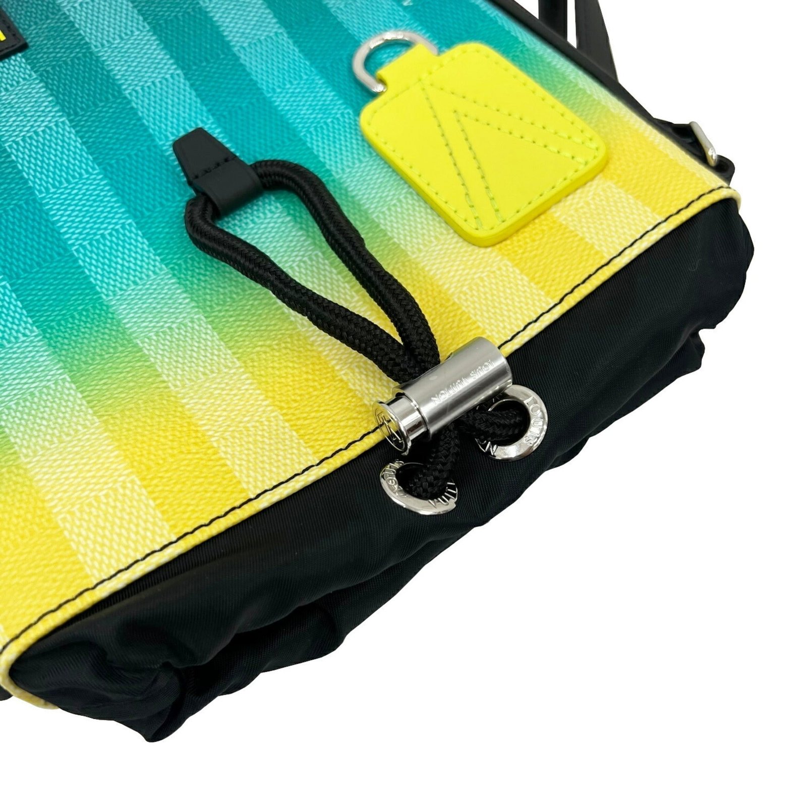 LOUIS VUITTON Sac Marant Shoulder Bag HandBag M59920 RFID Damier Stripe Yellow Green Men's | AlmaBagz - Image 9
