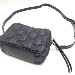 GUCCI Shoulder Bag GG Matelasse Small Women's Black Leather 702234 | AlmaBagz