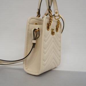 GUCCIAuth  GG Marmont 2WAY Bag 696123 Women's Leather Handbag,Shoulder Bag Ivory | AlmaBagz