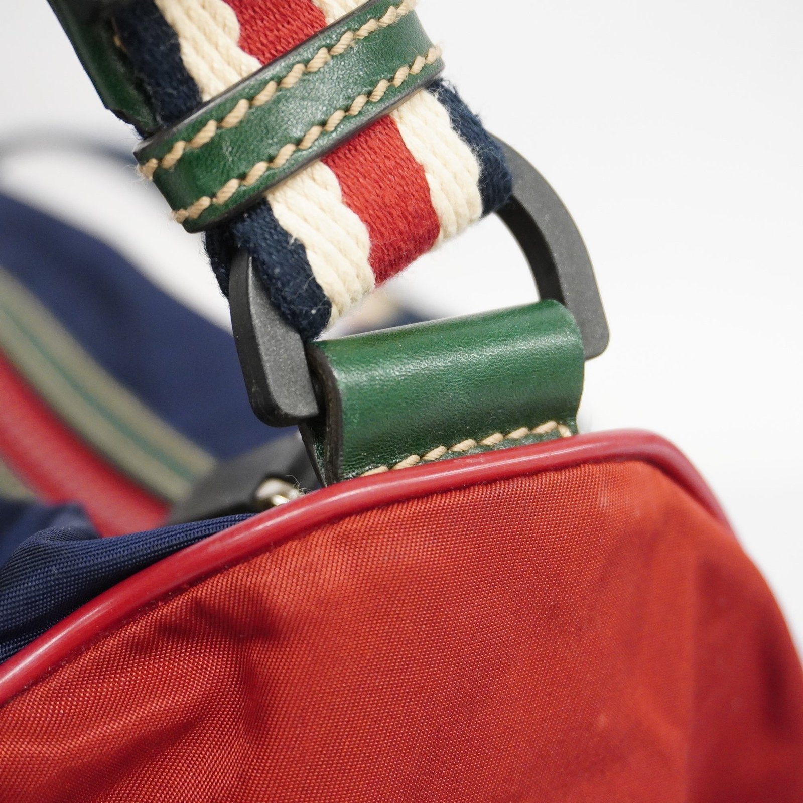 GUCCI Boston Bag 189657 Women,Men,Unisex Nylon Boston Bag Navy,Red Color | AlmaBagz - Image 13