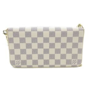 LOUIS VUITTON Pochette Felice White Damier Azur leather N40491 | AlmaBagz