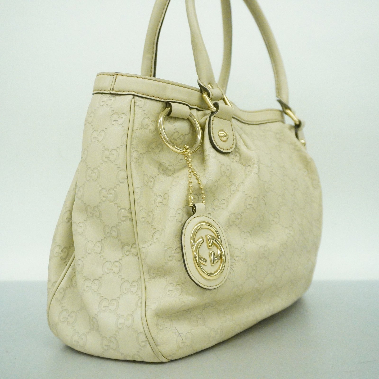 GUCCI Sukey Sima 211944 Women's Leather Tote Bag Ivory | AlmaBagz