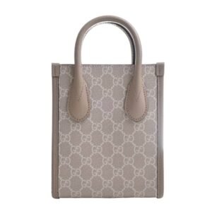 GUCCI Interlocking G GG Supreme Leather Tote Bag Shoulder 671623 Beige/White Women's | AlmaBagz