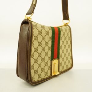 GUCCI  Sherry Line Women's GG Supreme,Leather Shoulder Bag Beige,Brown | AlmaBagz