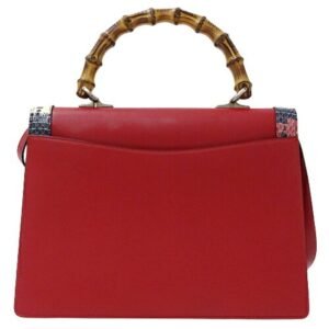GUCCI Bag Ladies Handbag Shoulder 2way Lilith Bamboo Coral Snake Leather Red 453750 | AlmaBagz