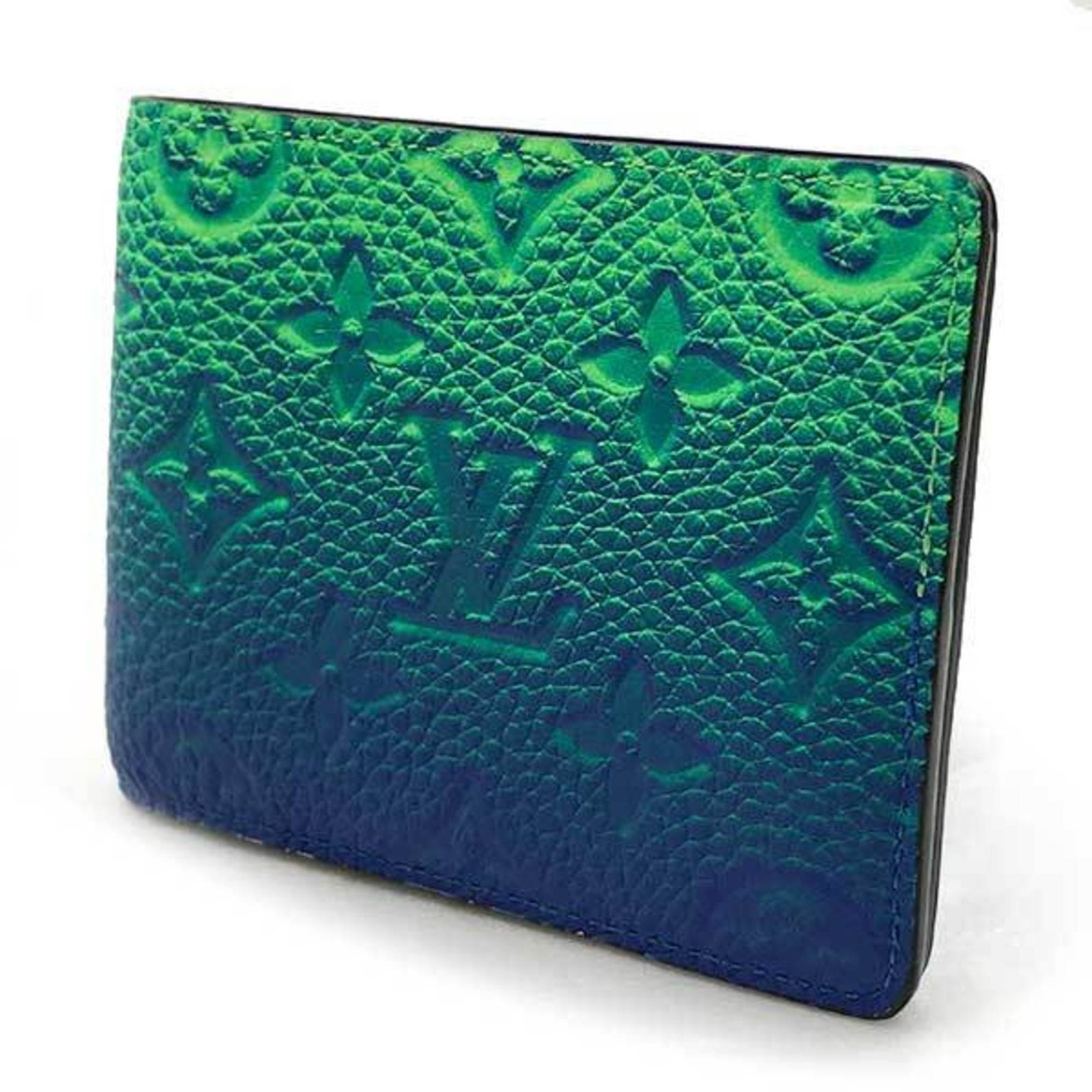 LOUIS VUITTON Portofeuil Slender NM Wallet Long Monogram Neon Color Blue x Green Men Women M81242 | AlmaBagz