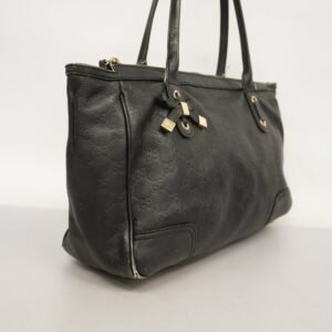 GUCCI ssima Princey 177052 Women's Leather Tote Bag Black | AlmaBagz